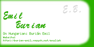 emil burian business card